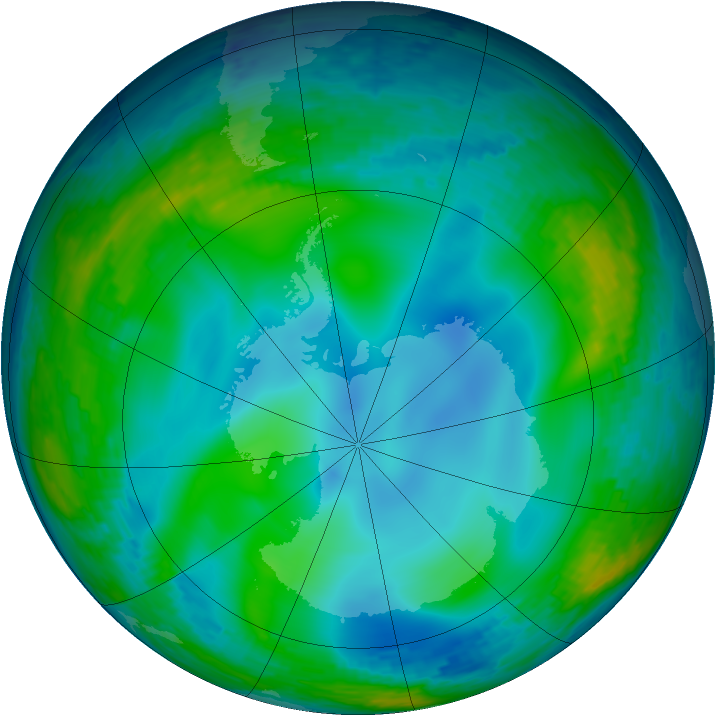 Antarctic ozone map for 02 June 1994